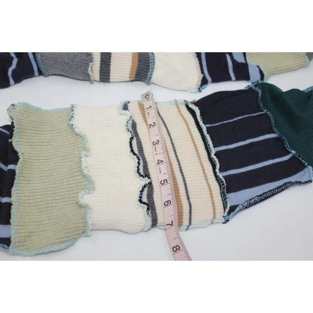 Scarf Upcycled Green Blue Ivory Sweaters Red ~88